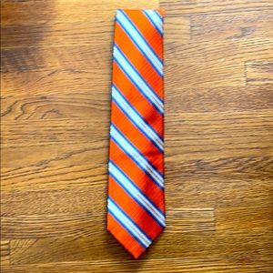 WH Belk neck tie 100% silk orange striped